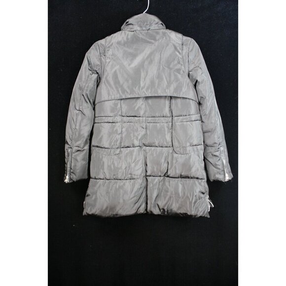 Women's Classic Puffer Jacket With Zipper Pockets Mid-Length Black - Picture 5 of 7